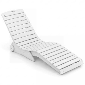 Ergonomiškas sodo gultas su ratukais, pagamintas iš HDPE, S formos, atsparus oro sąlygoms (Balta)